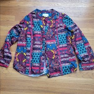 Anthropologie Patchwork Boho Top